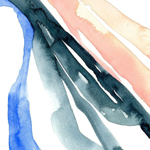 Watercolor Ribbon I White Modern Wood Framed Art Print by Caroline, Emma