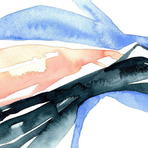 Watercolor Ribbon III White Modern Wood Framed Art Print by Caroline, Emma