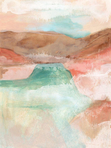 Watermark Mesa II White Modern Wood Framed Art Print with Double Matting by Vess, June Erica