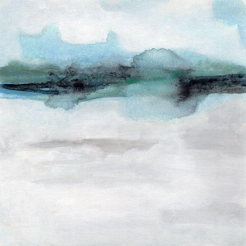 Coastline Mirage I Black Modern Wood Framed Art Print by Vess, June Erica