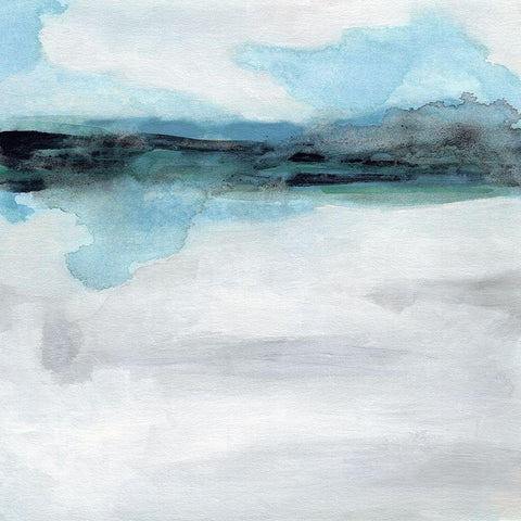 Coastline Mirage II White Modern Wood Framed Art Print by Vess, June Erica