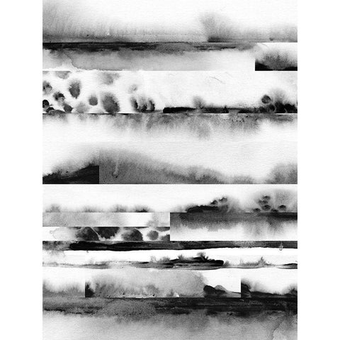 Litmus Layers I Black Modern Wood Framed Art Print with Double Matting by Vess, June Erica