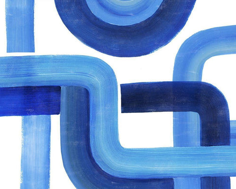 Woven Cobalt II White Modern Wood Framed Art Print with Double Matting by Popp, Grace