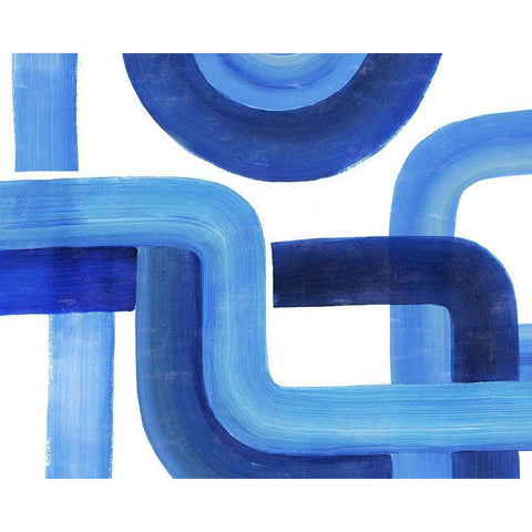 Woven Cobalt II White Modern Wood Framed Art Print by Popp, Grace