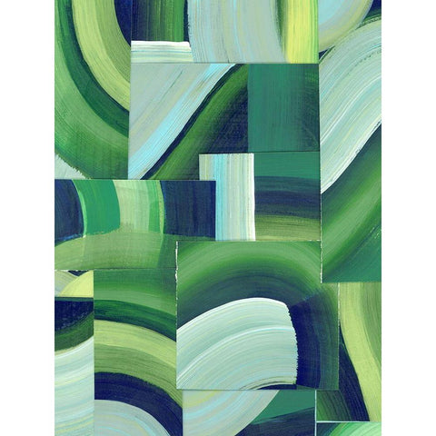 Oceanic Patchwork I Gold Ornate Wood Framed Art Print with Double Matting by Popp, Grace