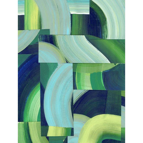 Oceanic Patchwork II Gold Ornate Wood Framed Art Print with Double Matting by Popp, Grace