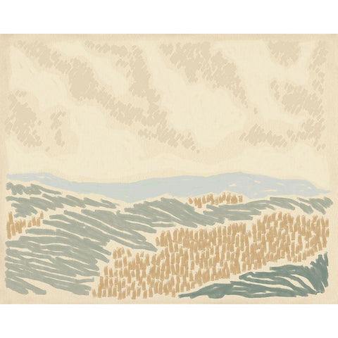 Paysage de Rouen I Black Modern Wood Framed Art Print with Double Matting by Green, Jacob