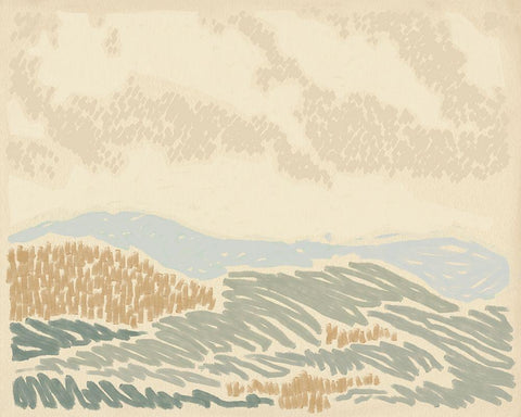 Paysage de Rouen II Black Ornate Wood Framed Art Print with Double Matting by Green, Jacob