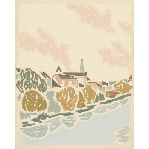Paysage de Poitiers I White Modern Wood Framed Art Print by Green, Jacob