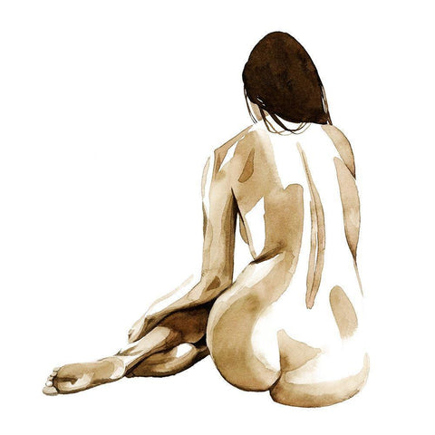 With Herself II Black Modern Wood Framed Art Print with Double Matting by Popp, Grace