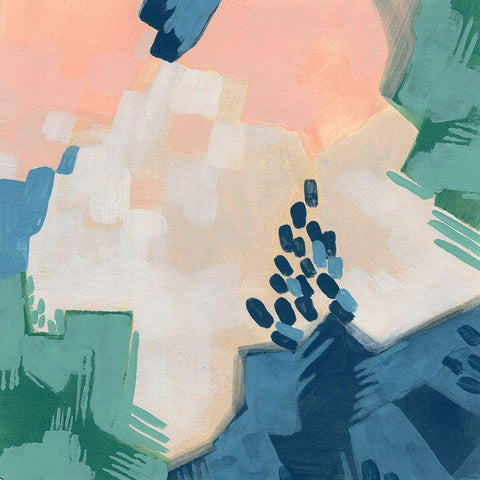 Pixel Data II White Modern Wood Framed Art Print with Double Matting by Vess, June Erica