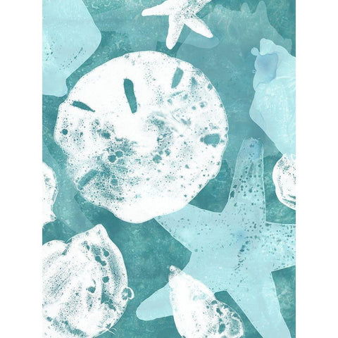 Seabed Silhouettes I White Modern Wood Framed Art Print by Vess, June Erica