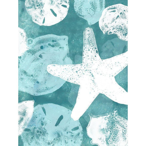 Seabed Silhouettes II White Modern Wood Framed Art Print by Vess, June Erica