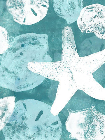 Seabed Silhouettes II Black Ornate Wood Framed Art Print with Double Matting by Vess, June Erica