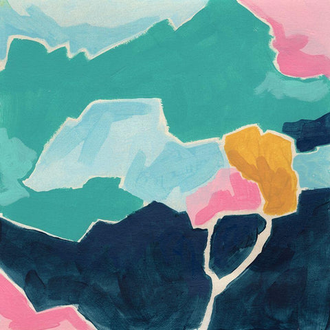 Candyscape I White Modern Wood Framed Art Print with Double Matting by Vess, June Erica