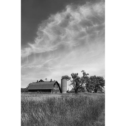 Farm Serenity I Black Modern Wood Framed Art Print with Double Matting by Robertson, Leda