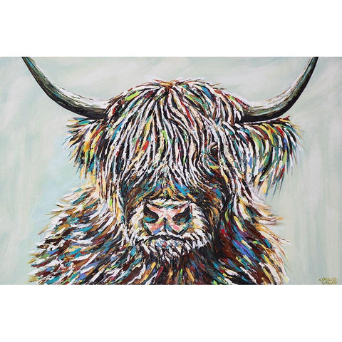 Woolly Highland II Black Modern Wood Framed Art Print with Double Matting by Vitaletti, Carolee