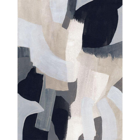 Neutral Veil I Black Modern Wood Framed Art Print with Double Matting by Vess, June Erica