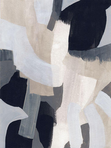 Neutral Veil I White Modern Wood Framed Art Print with Double Matting by Vess, June Erica