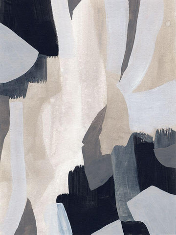 Neutral Veil II White Modern Wood Framed Art Print with Double Matting by Vess, June Erica