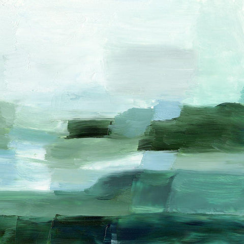 Verte Horizon I Black Modern Wood Framed Art Print with Double Matting by Harper, Ethan