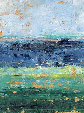 Earth and Sea I White Modern Wood Framed Art Print with Double Matting by Harper, Ethan