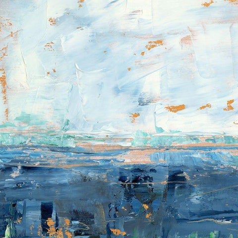 Serene Seascape II Black Modern Wood Framed Art Print by Harper, Ethan