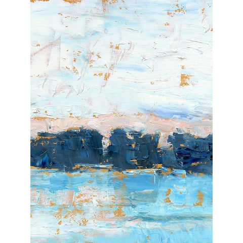 Indigo Treeline II Gold Ornate Wood Framed Art Print with Double Matting by Harper, Ethan