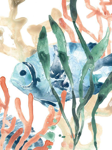 In the Kelp II White Modern Wood Framed Art Print with Double Matting by Vess, June Erica