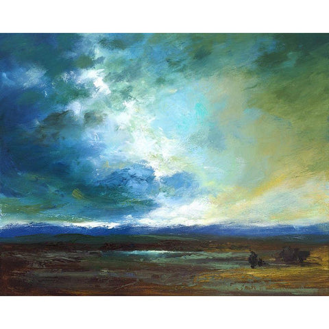 Pacific Skyscape Gold Ornate Wood Framed Art Print with Double Matting by Finch, Sheila