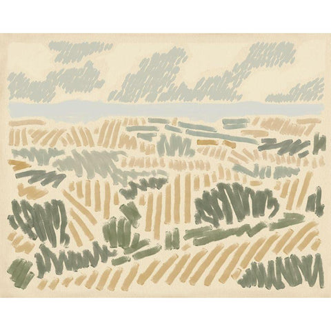Paysage de Montpellier I White Modern Wood Framed Art Print by Green, Jacob