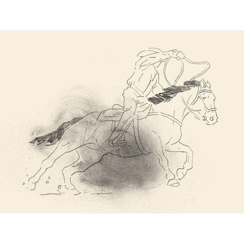 Roping Lessons I White Modern Wood Framed Art Print by Green, Jacob