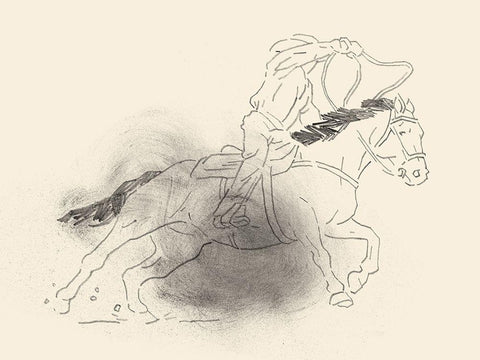 Roping Lessons I Black Ornate Wood Framed Art Print with Double Matting by Green, Jacob