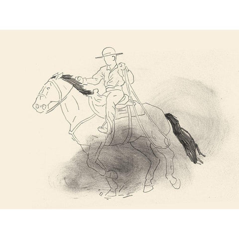 Roping Lessons II Gold Ornate Wood Framed Art Print with Double Matting by Green, Jacob