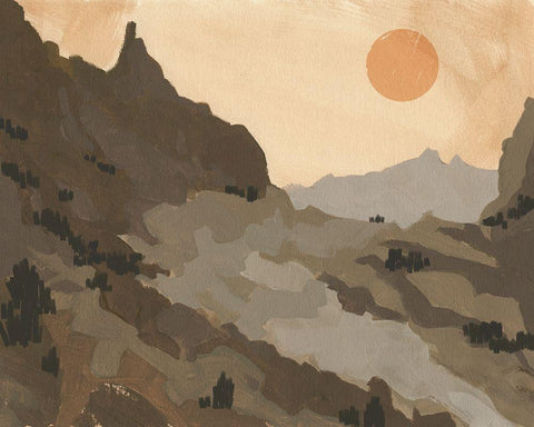 Thunder Rock I White Modern Wood Framed Art Print with Double Matting by Green, Jacob