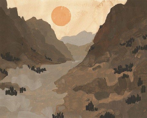 Thunder Rock II Black Ornate Wood Framed Art Print with Double Matting by Green, Jacob