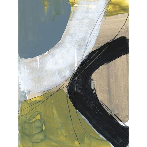 Intersecting Arcs I Black Modern Wood Framed Art Print with Double Matting by Goldberger, Jennifer