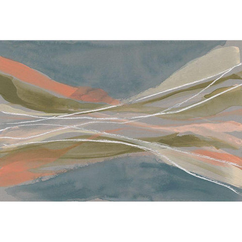 Pastel Undulation II Black Modern Wood Framed Art Print with Double Matting by Goldberger, Jennifer