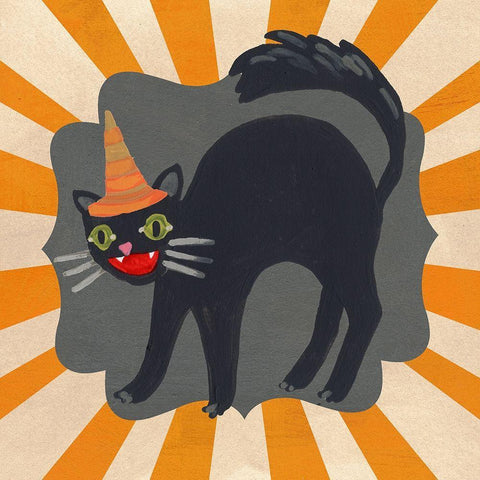 Halloween Carnival I Gold Ornate Wood Framed Art Print with Double Matting by Vess, June Erica