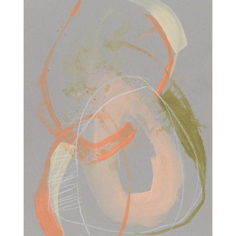 Pastel Loops I Black Modern Wood Framed Art Print with Double Matting by Goldberger, Jennifer