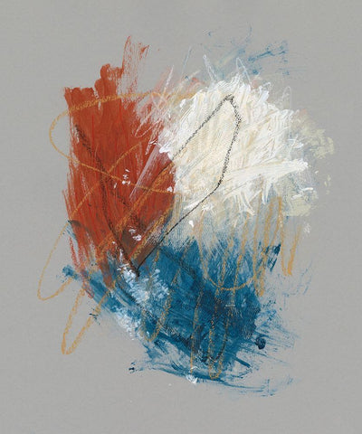 Primary Color Study I White Modern Wood Framed Art Print with Double Matting by Stramel, Renee W.