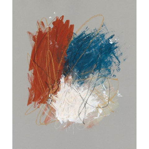 Primary Color Study II Gold Ornate Wood Framed Art Print with Double Matting by Stramel, Renee W.