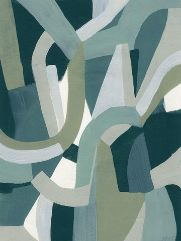 Limestone Puzzle I White Modern Wood Framed Art Print with Double Matting by Vess, June Erica