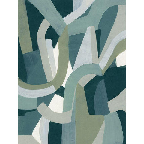 Limestone Puzzle I Black Modern Wood Framed Art Print by Vess, June Erica