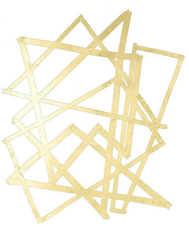 Golden Techno I White Modern Wood Framed Art Print with Double Matting by Lam, Vanna