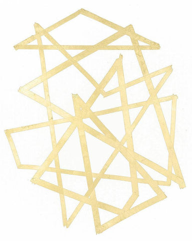 Golden Techno III White Modern Wood Framed Art Print with Double Matting by Lam, Vanna