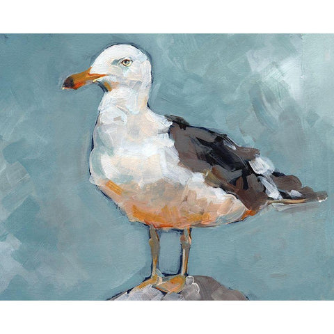 Seagull Stance II Gold Ornate Wood Framed Art Print with Double Matting by Parker, Jennifer Paxton