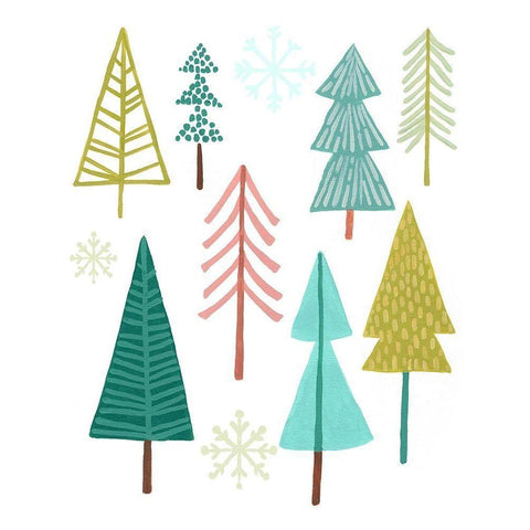 Modern Holiday I Black Modern Wood Framed Art Print with Double Matting by Vess, June Erica