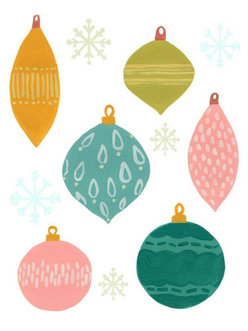 Modern Holiday II White Modern Wood Framed Art Print with Double Matting by Vess, June Erica