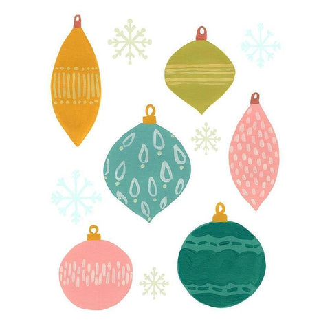 Modern Holiday II Black Modern Wood Framed Art Print with Double Matting by Vess, June Erica